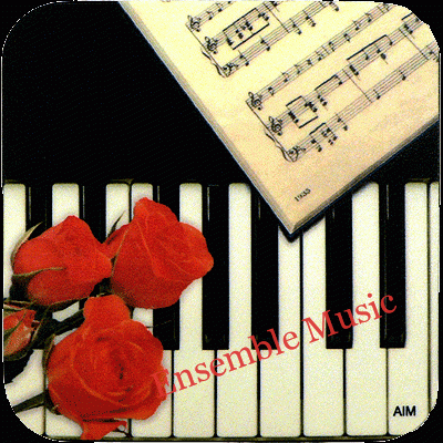 Vinyl Coaster Keyboard Sheet Music and Rose