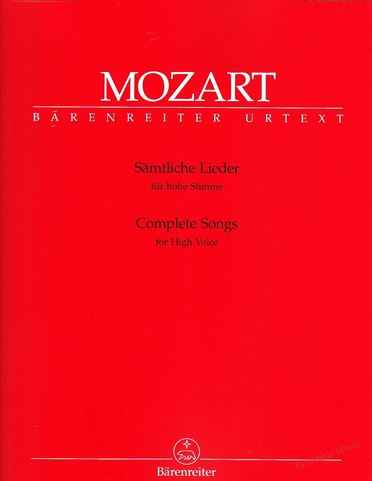 Mozart Complete Songs For High Voice