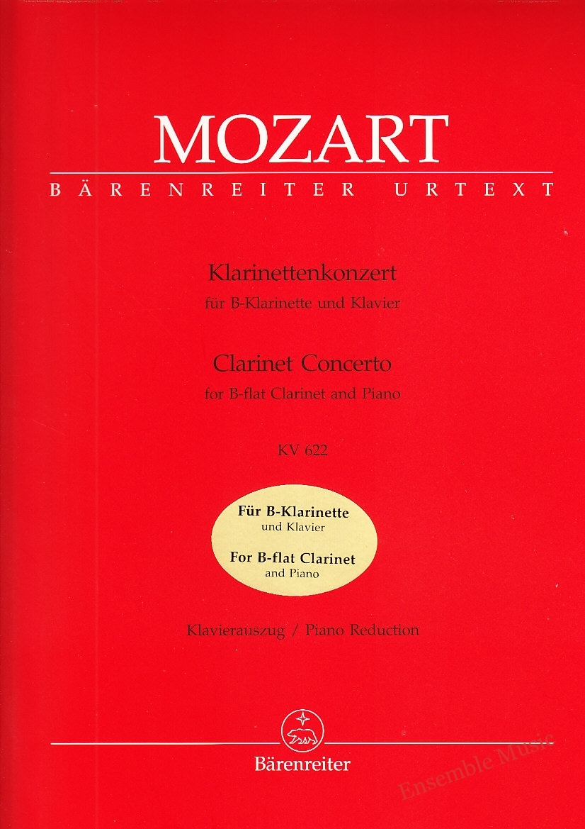 Mozart Clarinet Concerto for B-flat Clarinet and Piano