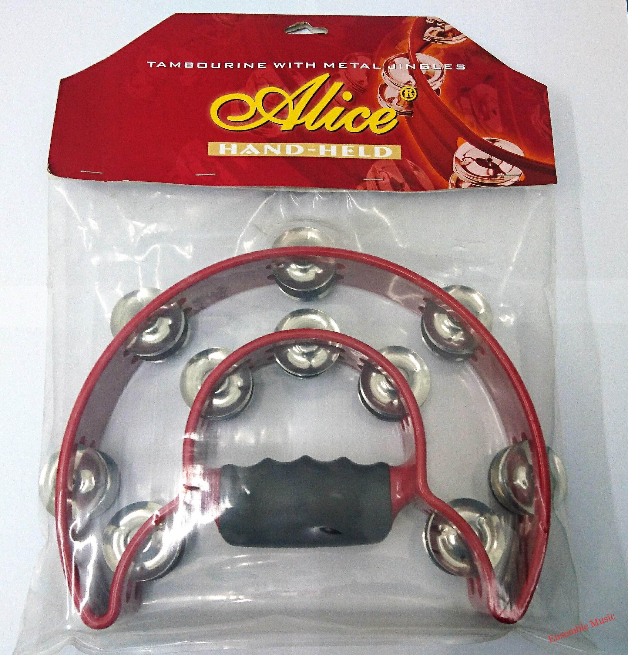 Cymbal Alice Double Half Moon Tambourine (Red)