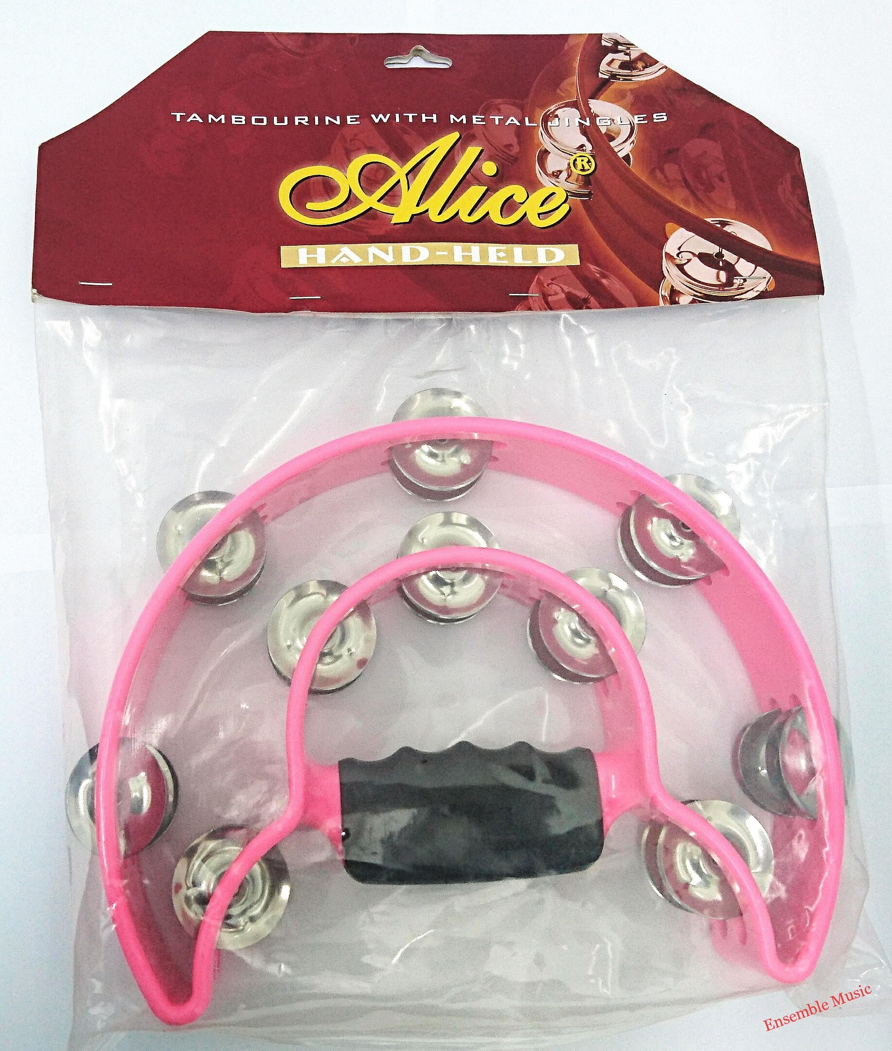 Cymbal Alice Double Half Moon Tambourine (Pink)