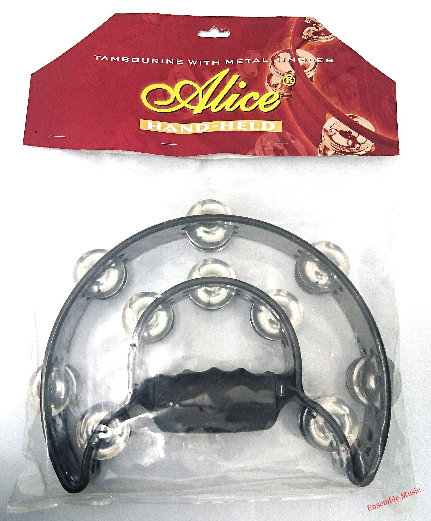 Cymbal Alice Double Half Moon Tambourine (Black)
