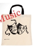 White Comedy Tragedy Tote Bag