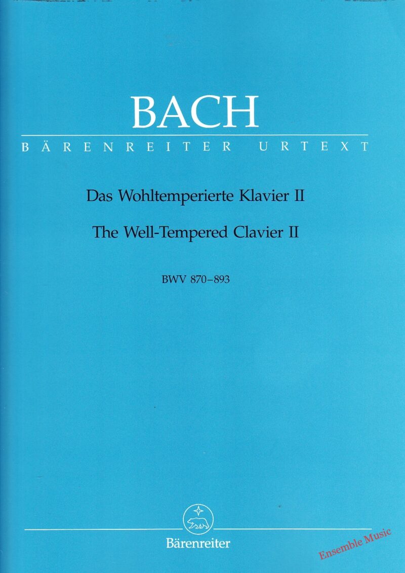 Bach The WellTempered Clavier II, BWV 870893 Ensemble Music