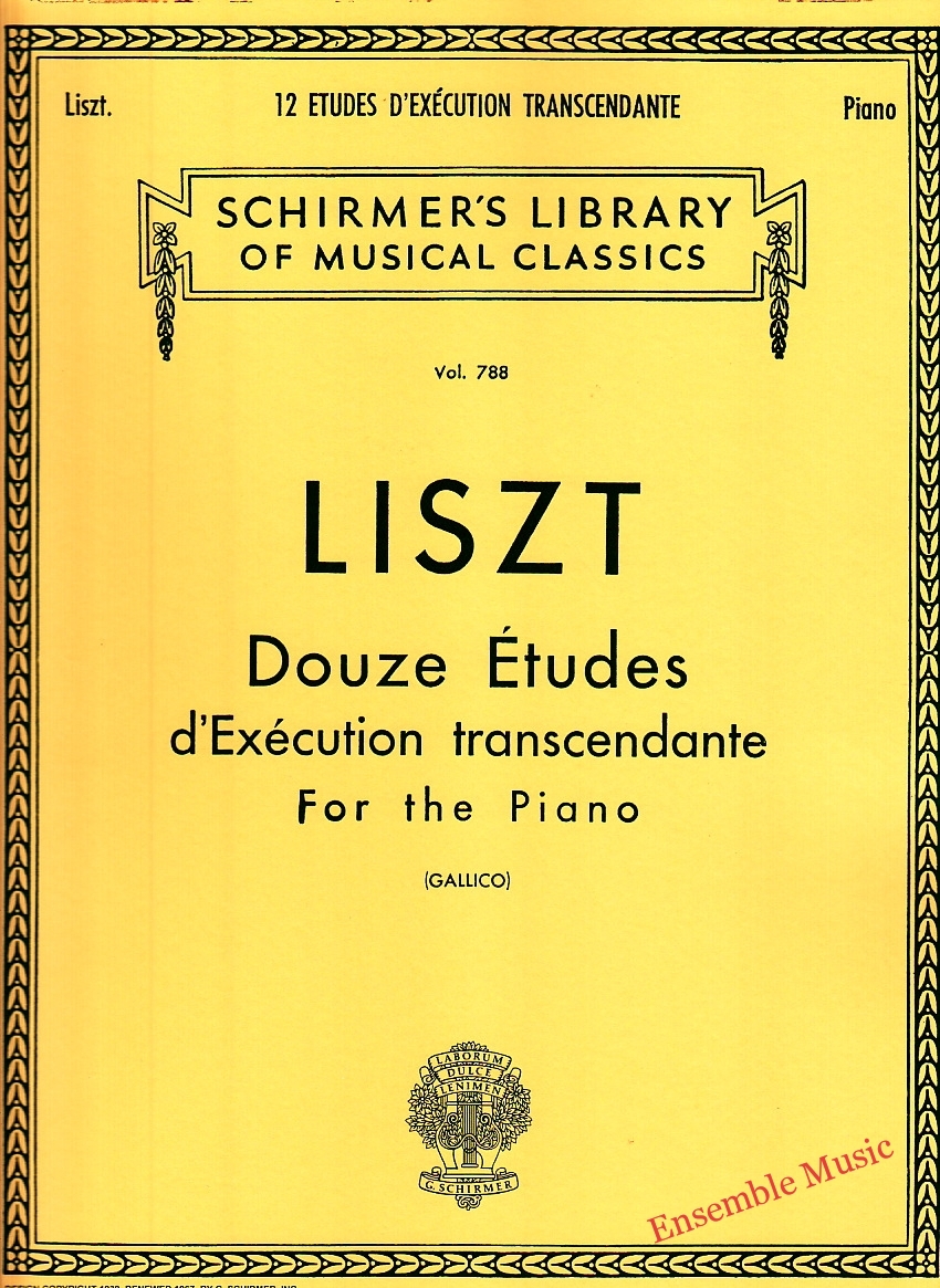 Liszt Douze Etudes d'Execution transcendante For the Piano
